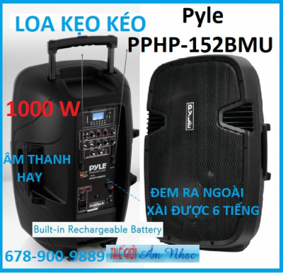 +      A-Loa Kẹo Kéo 3 -Pyle PPHP-152BMU 1000W