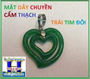 +Mặt Dây Chuyền Cẩm Thạch-Trái Tim Đôi 2(Mẫu Độc Quyền)