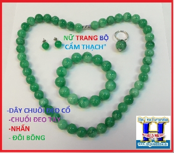 +Nử Trang Bộ \"Cẩm Thạch\"-Dây Chuyền,Chuổi,Nhẩn,Đôi Bông.